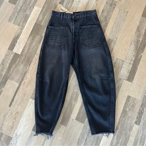 Women's Polo Ralph Lauren Curved Tapered Black Jeans Barrel NWT 27